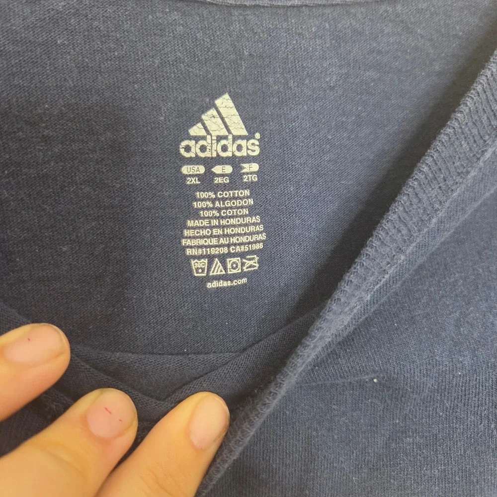Adidas Notre Dame Fighting Irish Long Sleeve T-Shirt Mens 2XL Navy Blue Graphic‎